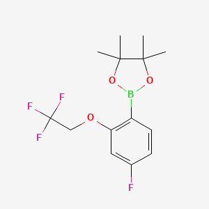 2-[4-Fluoro-2-(2,2,2-trifluoroethoxy)phenyl]-4,4,5,5-tetramethyl-1,3,2-dioxaborolane