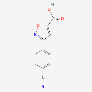 molecular formula C11H6N2O3 B13567299 3-(4-Cyanophenyl)isoxazole-5-carboxylic acid 