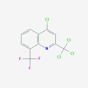 molecular formula C11H4Cl4F3N B1356730 4-Chloro-2-trichloromethyl-8-trifluoromethyl-quinoline CAS No. 91991-76-3