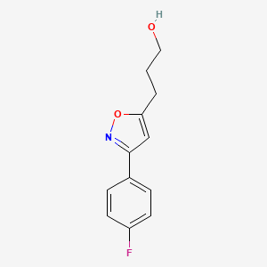molecular formula C12H12FNO2 B1356731 3-(p-Fluorophenyl)-5-(gamma-hydroxypropyl)isoxazole 