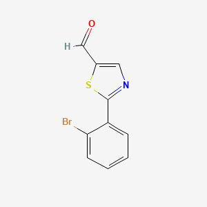 molecular formula C10H6BrNOS B13567327 2-(2-Bromophenyl)thiazole-5-carbaldehyde 