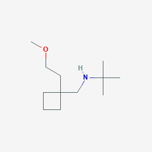 molecular formula C12H25NO B13567334 n-((1-(2-Methoxyethyl)cyclobutyl)methyl)-2-methylpropan-2-amine 