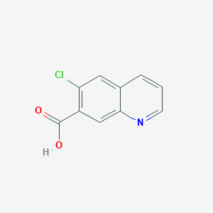 molecular formula C10H6ClNO2 B13567360 6-Chloro-7-quinolinecarboxylic acid 