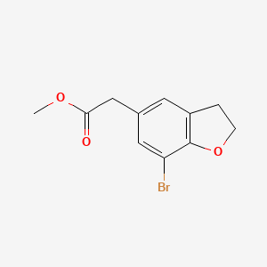 molecular formula C11H11BrO3 B13567382 Methyl2-(7-bromo-2,3-dihydro-1-benzofuran-5-yl)acetate 