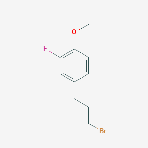 molecular formula C10H12BrFO B13567425 4-(3-Bromopropyl)-2-fluoro-1-methoxybenzene 