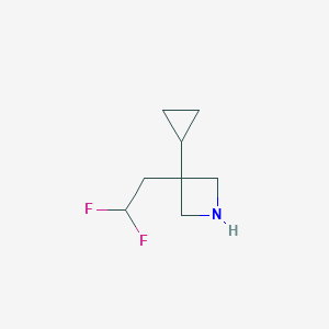 molecular formula C8H13F2N B13567432 3-Cyclopropyl-3-(2,2-difluoroethyl)azetidine 