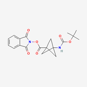 molecular formula C19H20N2O6 B13567435 (1,3-dioxoisoindol-2-yl) 3-[(2-methylpropan-2-yl)oxycarbonylamino]bicyclo[1.1.1]pentane-1-carboxylate 