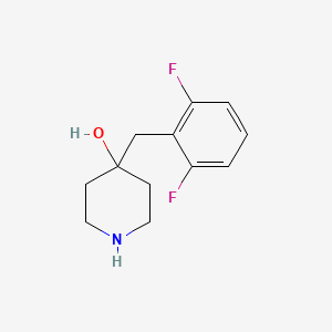 molecular formula C12H15F2NO B13567439 4-(2,6-Difluorobenzyl)piperidin-4-ol 