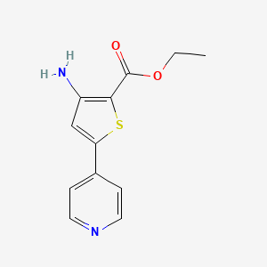 molecular formula C12H12N2O2S B13567471 Ethyl 3-amino-5-(pyridin-4-yl)thiophene-2-carboxylate 