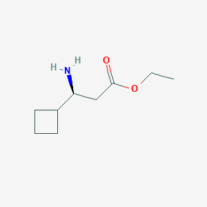 molecular formula C9H17NO2 B13567510 Ethyl (S)-3-amino-3-cyclobutylpropanoate 