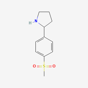 molecular formula C11H15NO2S B13567534 2-(4-(Methylsulfonyl)phenyl)pyrrolidine 