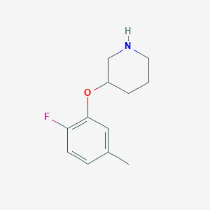 molecular formula C12H16FNO B13567569 3-(2-Fluoro-5-methylphenoxy)piperidine 