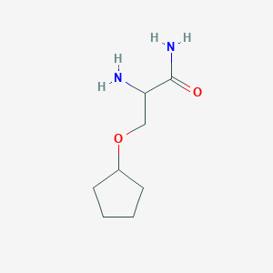 molecular formula C8H16N2O2 B13567596 2-Amino-3-(cyclopentyloxy)propanamide 