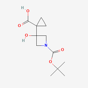 1-{1-[(Tert-butoxy)carbonyl]-3-hydroxyazetidin-3-yl}cyclopropane-1-carboxylicacid