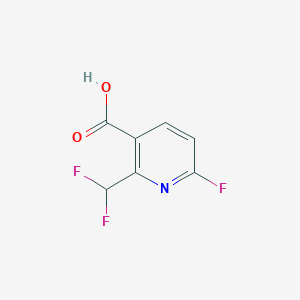 molecular formula C7H4F3NO2 B13567669 2-(Difluoromethyl)-6-fluoropyridine-3-carboxylic acid 