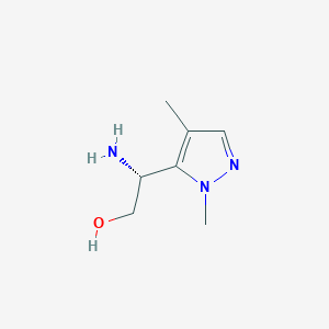 molecular formula C7H13N3O B13567672 (R)-2-Amino-2-(1,4-dimethyl-1H-pyrazol-5-yl)ethan-1-ol 