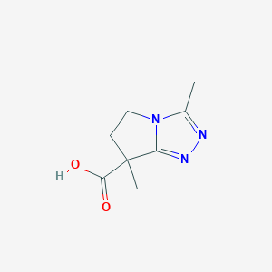 molecular formula C8H11N3O2 B13567712 3,7-Dimethyl-6,7-dihydro-5H-pyrrolo[2,1-c][1,2,4]triazole-7-carboxylic acid 