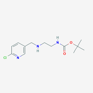 molecular formula C13H20ClN3O2 B13567781 tert-butyl N-(2-{[(6-chloropyridin-3-yl)methyl]amino}ethyl)carbamate 