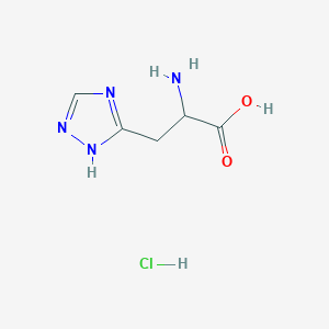 molecular formula C5H9ClN4O2 B13567809 2-amino-3-(1H-1,2,4-triazol-3-yl)propanoicacidhydrochloride 