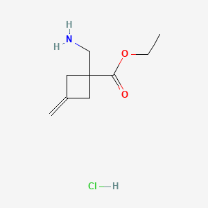 Ethyl1-(aminomethyl)-3-methylidenecyclobutane-1-carboxylatehydrochloride