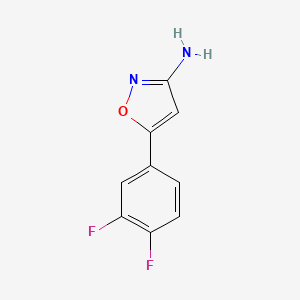 molecular formula C9H6F2N2O B13567859 5-(3,4-Difluorophenyl)isoxazol-3-amine 