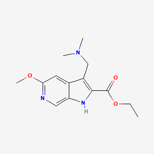 molecular formula C14H19N3O3 B1356788 Ethyl 3-((dimethylamino)methyl)-5-methoxy-1H-pyrrolo[2,3-c]pyridine-2-carboxylate CAS No. 411239-11-7