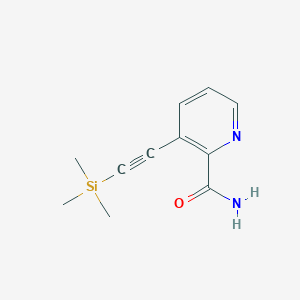 molecular formula C11H14N2OSi B1356790 3-三甲基甲硅烷基乙炔基-吡啶-2-羧酸酰胺 CAS No. 499193-54-3