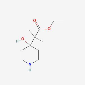 molecular formula C11H21NO3 B13567902 Ethyl 2-(4-hydroxypiperidin-4-yl)-2-methylpropanoate 