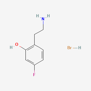 molecular formula C8H11BrFNO B13567921 2-(2-Aminoethyl)-5-fluorophenolhydrobromide 