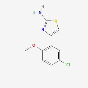 molecular formula C11H11ClN2OS B13567930 4-(5-Chloro-2-methoxy-4-methylphenyl)-1,3-thiazol-2-amine 