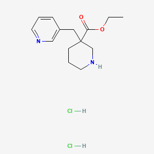 molecular formula C14H22Cl2N2O2 B1356794 Ethyl 3-(pyridin-3-ylmethyl)piperidine-3-carboxylate dihydrochloride CAS No. 1188263-63-9