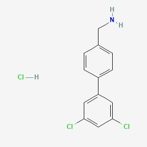 molecular formula C13H12Cl3N B1356796 [4-(3,5-二氯苯基)苯基]甲胺盐酸盐 CAS No. 518357-39-6