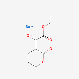 sodium 2-ethoxy-2-oxo-1-[(3E)-2-oxooxan-3-ylidene]ethan-1-olate