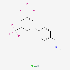 molecular formula C15H12ClF6N B1356799 4-[3,5-双(三氟甲基)苯基]苄胺盐酸盐 CAS No. 1195901-45-1