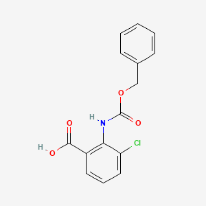 molecular formula C15H12ClNO4 B13568001 2-{[(Benzyloxy)carbonyl]amino}-3-chlorobenzoic acid CAS No. 179637-26-4