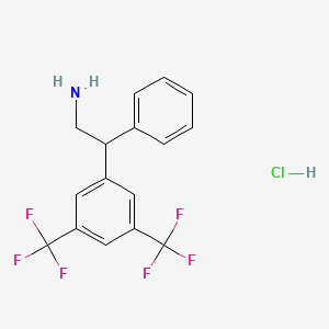 molecular formula C16H14ClF6N B1356801 2-[3,5-Bis(trifluoromethyl)phenyl]-2-phenylethylamine hcl CAS No. 1189486-71-2