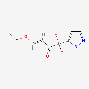 molecular formula C10H12F2N2O2 B13568028 (3E)-4-ethoxy-1,1-difluoro-1-(1-methyl-1H-pyrazol-5-yl)but-3-en-2-one 