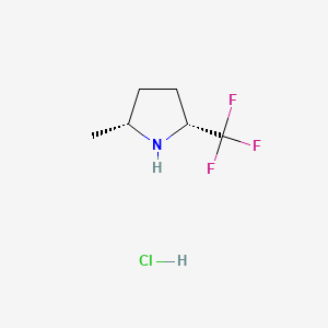 molecular formula C6H11ClF3N B13568064 rac-(2R,5R)-2-methyl-5-(trifluoromethyl)pyrrolidinehydrochloride 