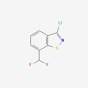 molecular formula C8H4ClF2NS B13568078 3-Chloro-7-(difluoromethyl)-1,2-benzothiazole 