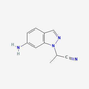 molecular formula C10H10N4 B13568094 2-(6-Amino-1h-indazol-1-yl)propanenitrile 