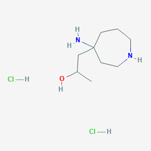 molecular formula C9H22Cl2N2O B13568098 1-(4-Aminoazepan-4-yl)propan-2-ol dihydrochloride 