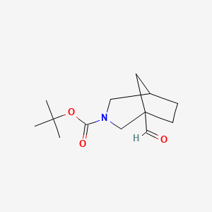 molecular formula C13H21NO3 B13568117 Tert-butyl 1-formyl-3-azabicyclo[3.2.1]octane-3-carboxylate 