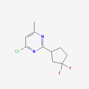 molecular formula C10H11ClF2N2 B13568131 4-Chloro-2-(3,3-difluorocyclopentyl)-6-methylpyrimidine 