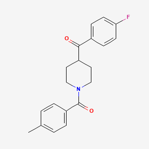 molecular formula C20H20FNO2 B13568276 4-(4-Fluorobenzoyl)-1-(4-methylbenzoyl)piperidine 