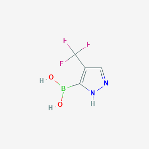 molecular formula C4H4BF3N2O2 B13568306 (4-(Trifluoromethyl)-1H-pyrazol-5-yl)boronic acid 