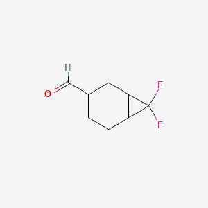 molecular formula C8H10F2O B13568311 7,7-Difluorobicyclo[4.1.0]heptane-3-carbaldehyde 