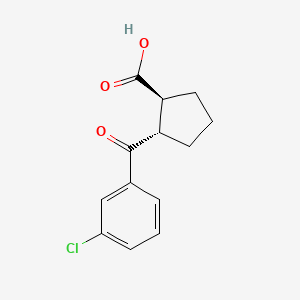 (1S,2S)-2-(3-chlorobenzoyl)cyclopentane-1-carboxylicacid