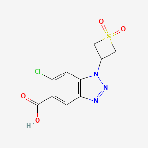 molecular formula C10H8ClN3O4S B13568326 6-Chloro-1-(1,1-dioxidothietan-3-yl)-1H-benzo[d][1,2,3]triazole-5-carboxylic acid 