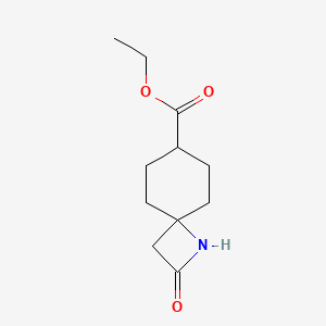 molecular formula C11H17NO3 B13568329 Ethyl2-oxo-1-azaspiro[3.5]nonane-7-carboxylate 