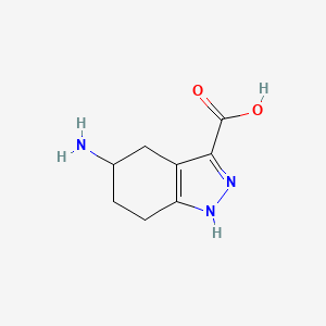 molecular formula C8H11N3O2 B13568447 5-amino-4,5,6,7-tetrahydro-1H-indazole-3-carboxylic acid CAS No. 893638-29-4